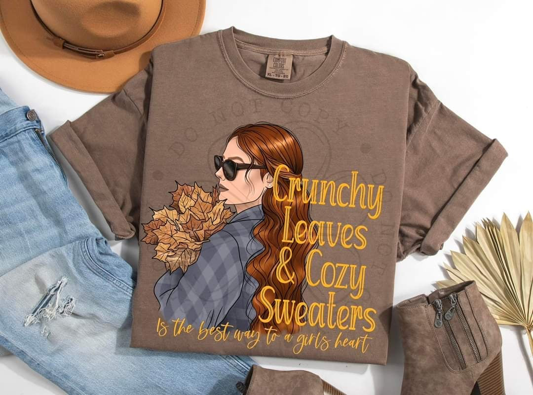 Crunchy leaves & cozy sweaters brunette (DDD) 58516 DTF transfer