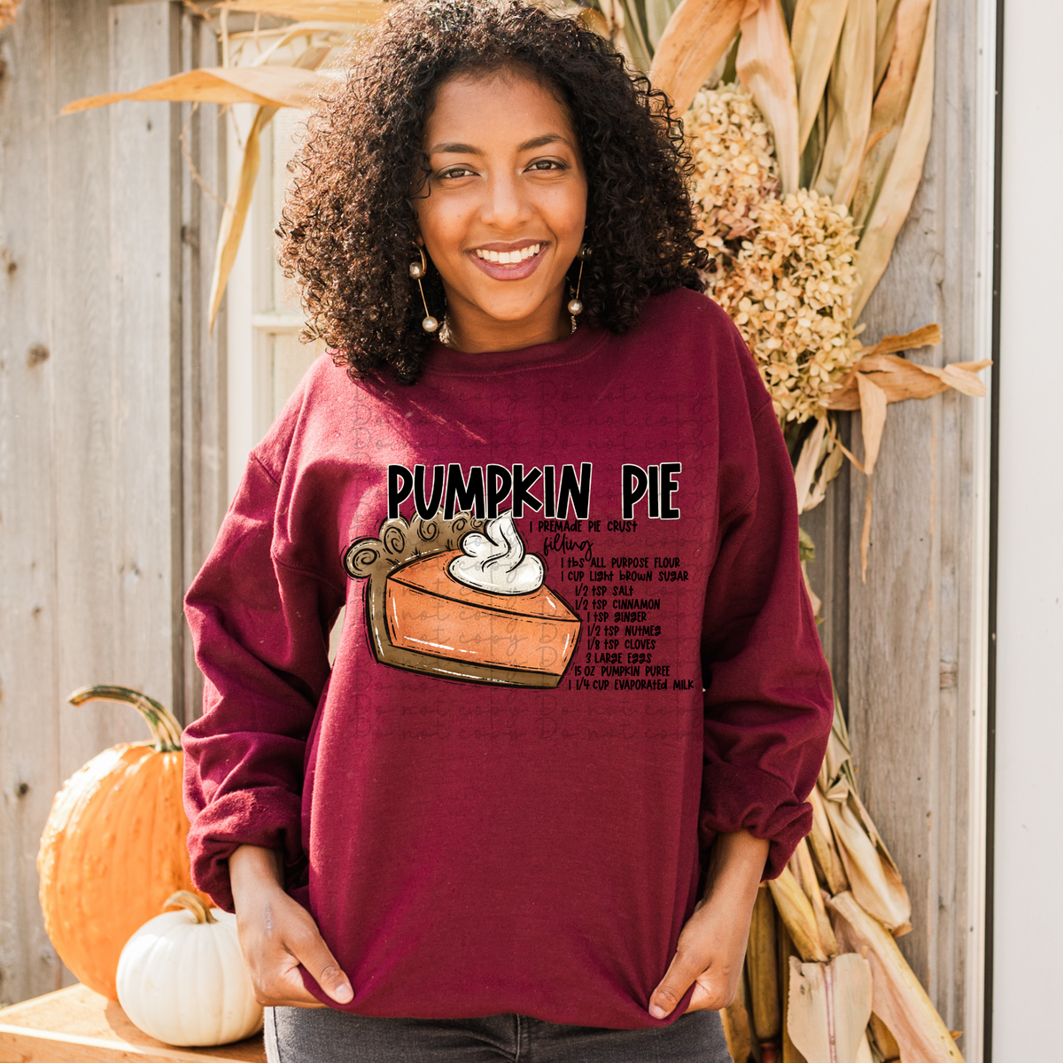 Pumpkin pie recipe 4096 DTF TRANSFER
