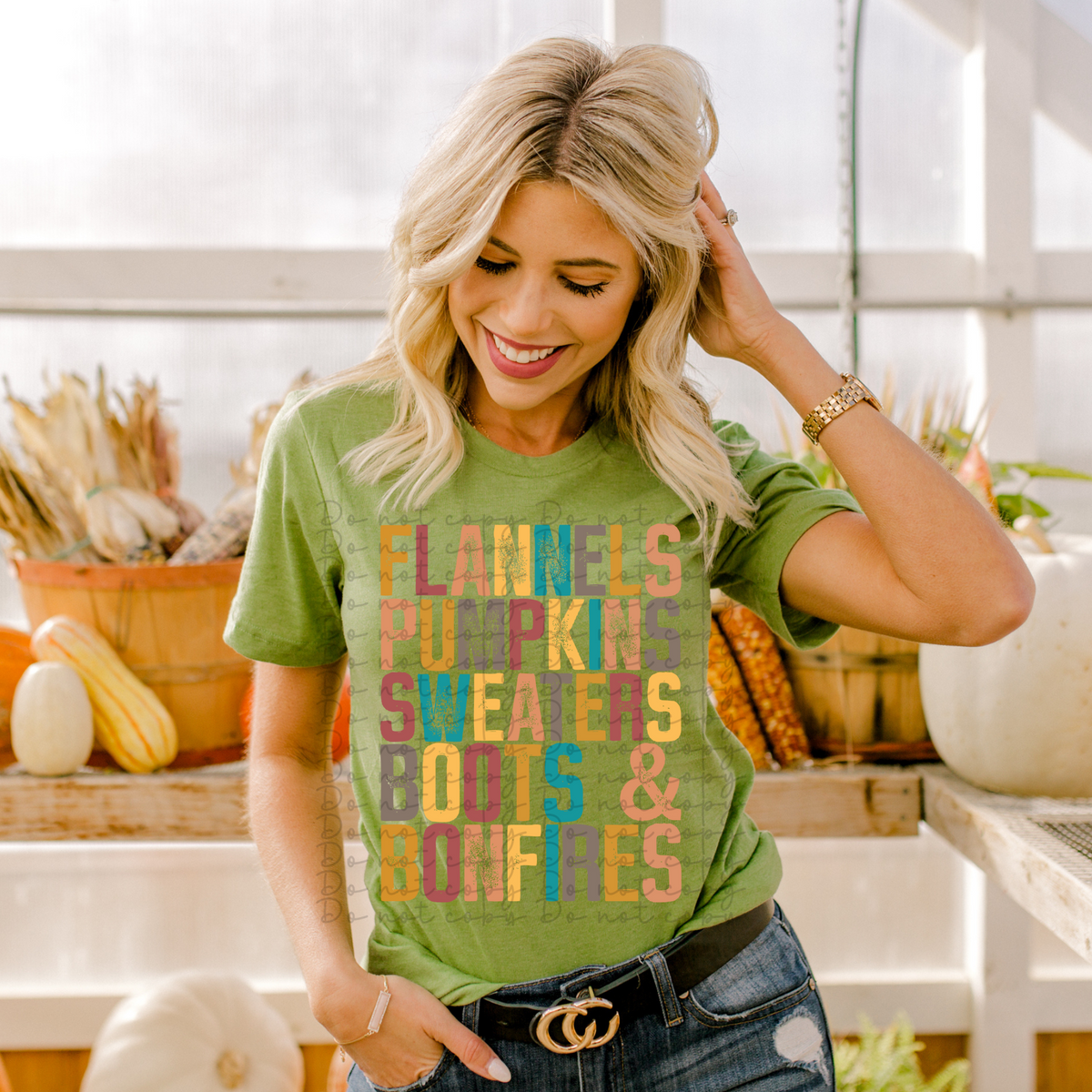 Flannels Pumpkins Sweaters Boots Bonfires 4099 DTF TRANSFER