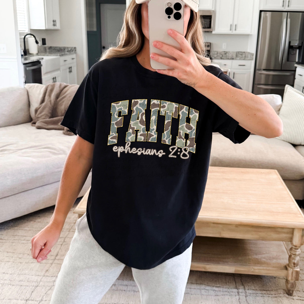 Faith Camo varisty font 117410 DTF Transfer