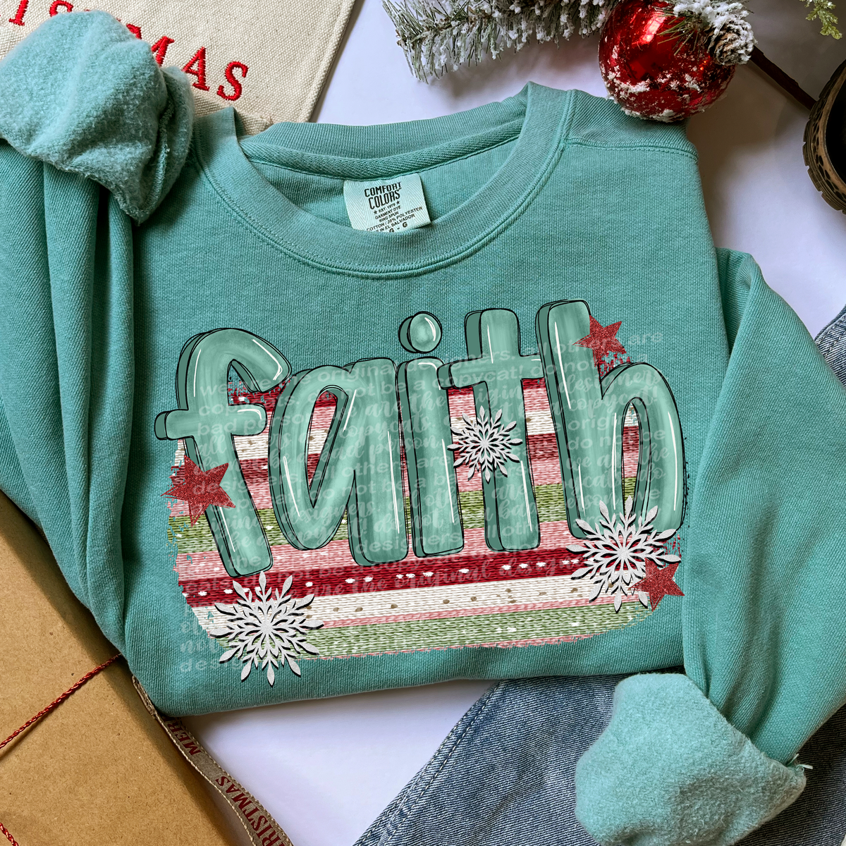 Faith Striped background (TTD) DTF Transfer