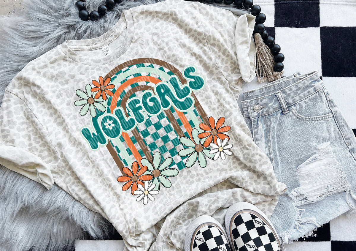 Floral Arch Mascot wolfgals 49240 DTF TRANSFER