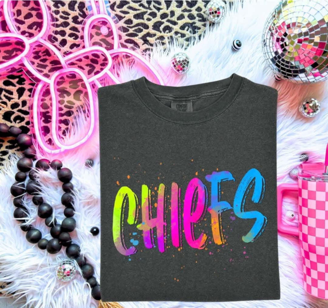 Chiefs Neon Splatter (S&G) 99973 DTF transfer