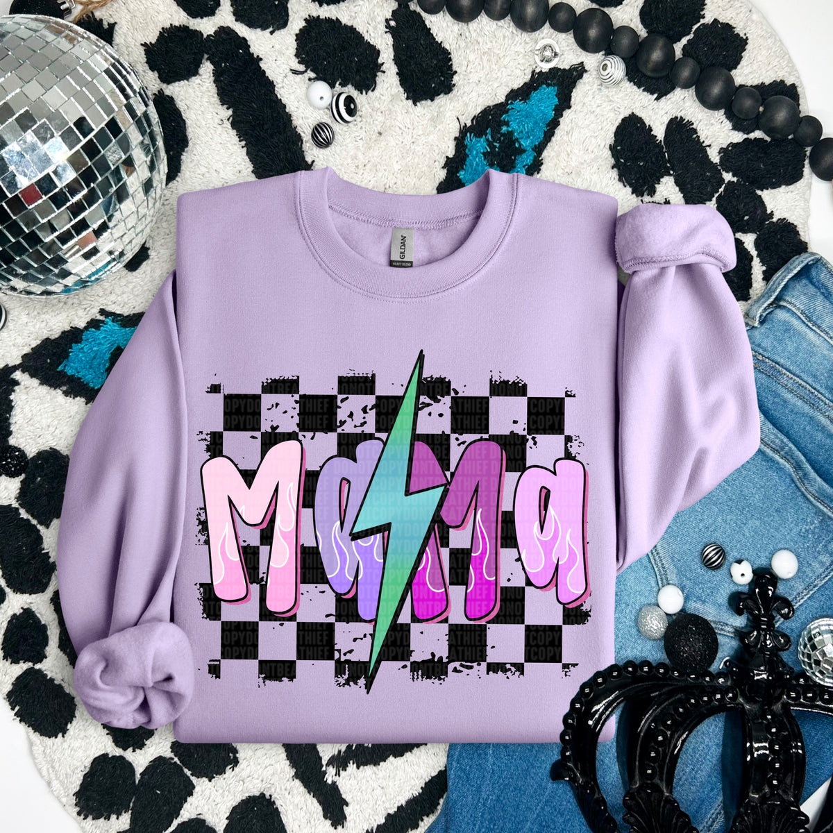 Mama purple retro 91784 DTF transfer