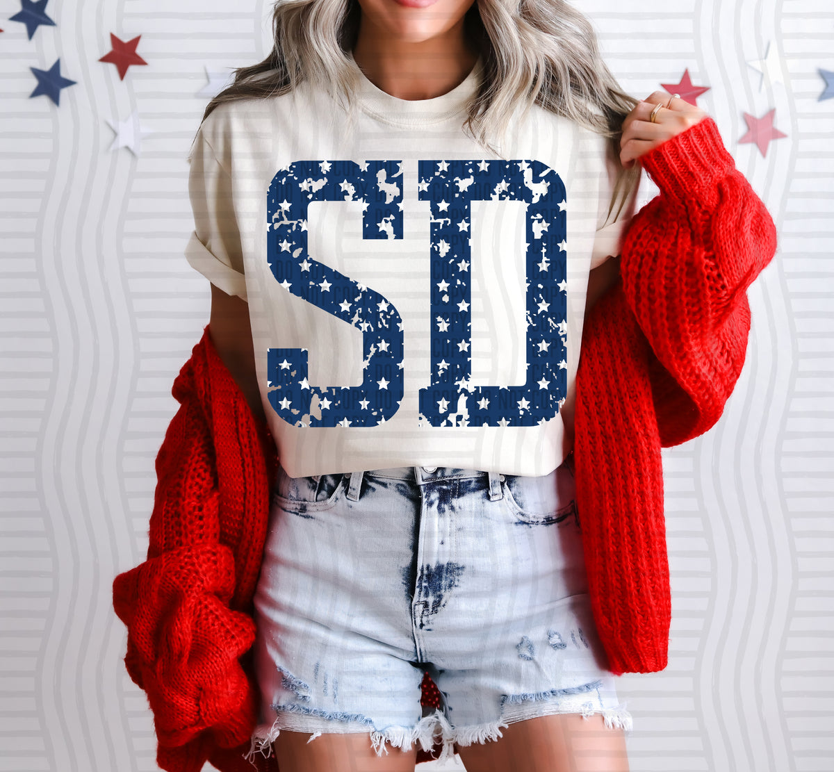 SD white stars (Caplinger) dtf transfer