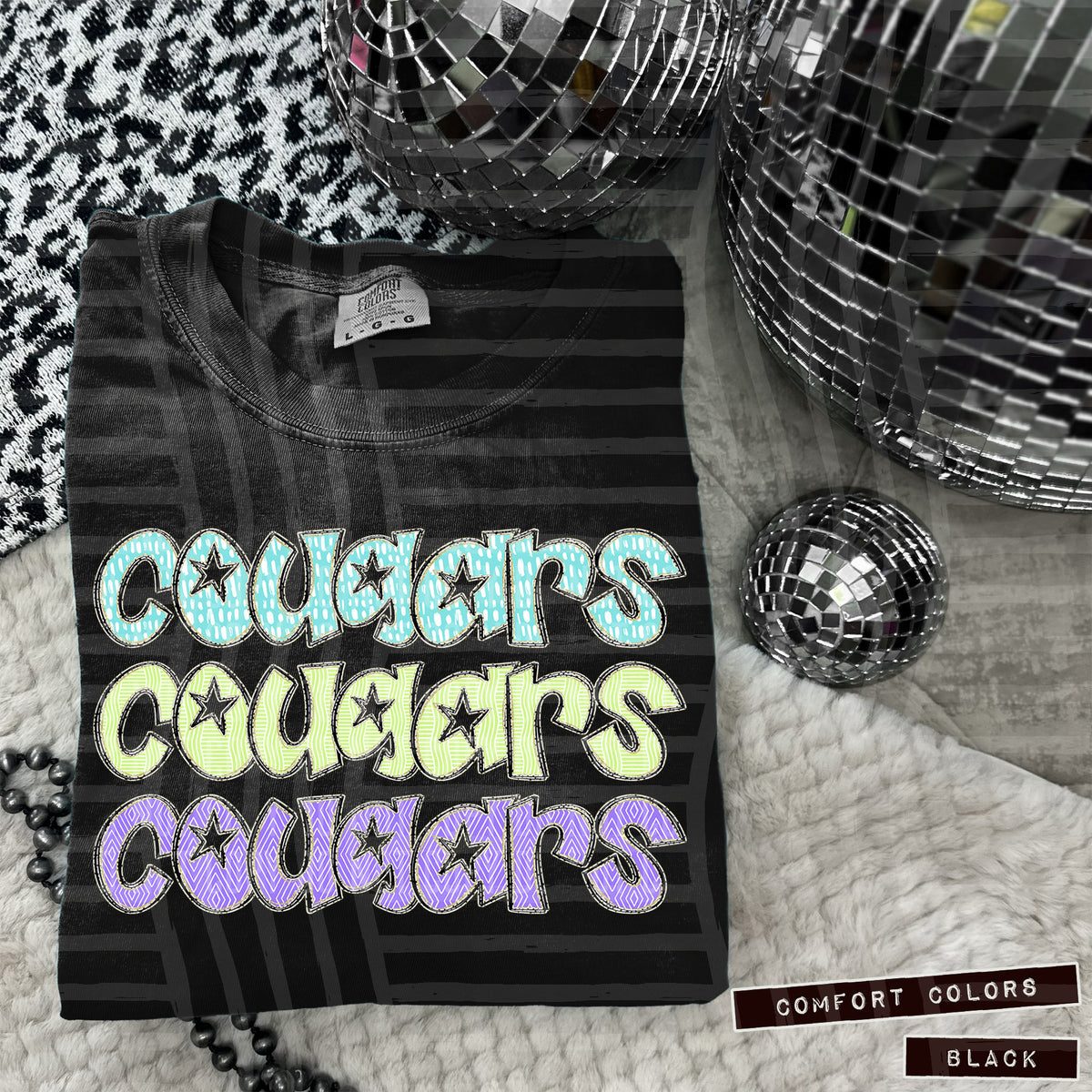 Cougars Pastel Star Stacked (Caplinger) 101582 DTF transfer