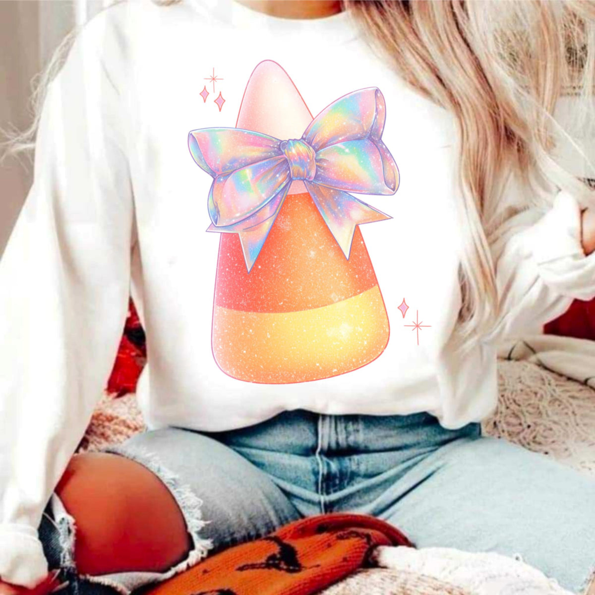 Candy Corn Bow (cmd) DTF Transfer