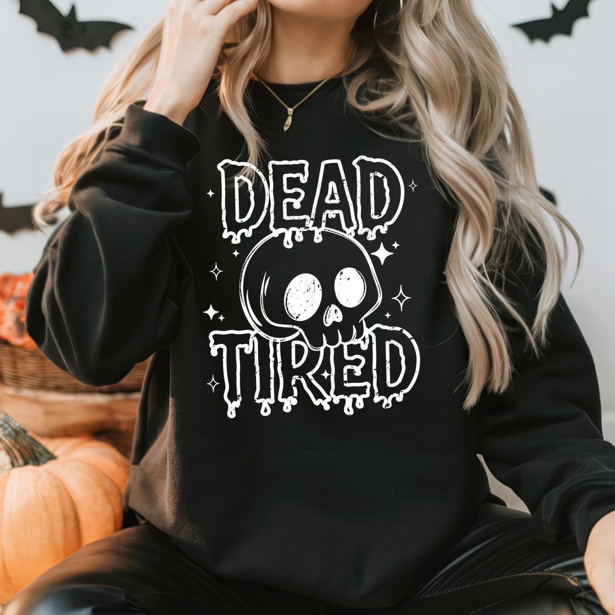 Dead tired skull (white) (CSC) DTF Transfer