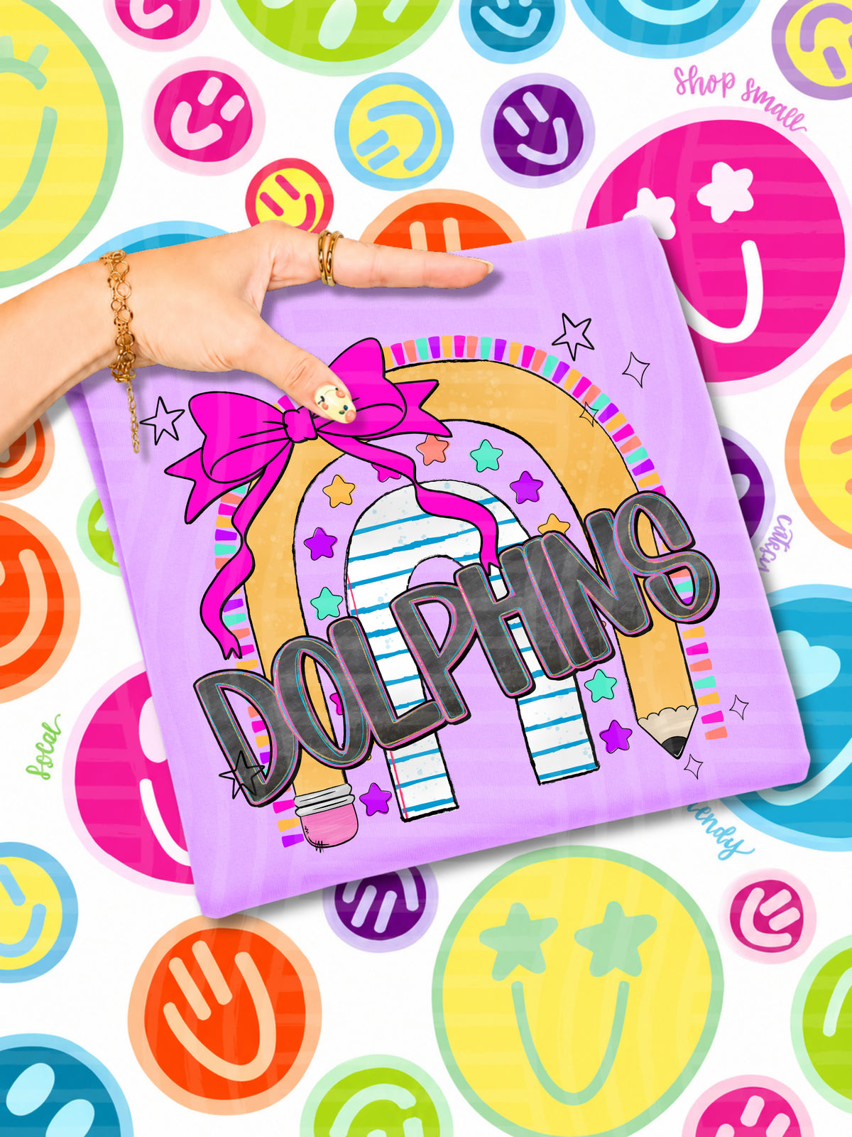 dolphins rainbow crayon (CAPLINGER) DTF Transfer