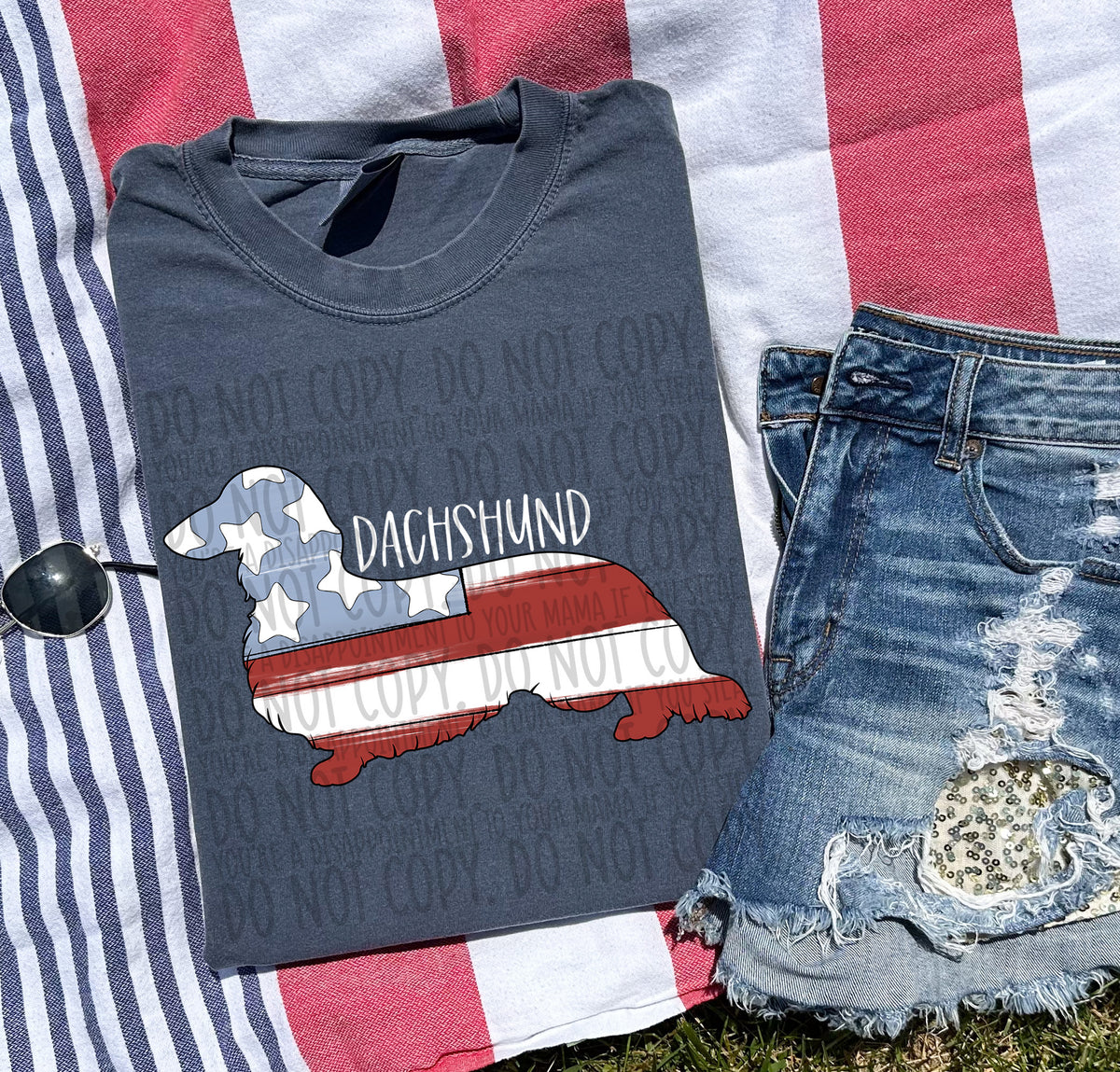 DACHSUND LONG HAIR white (SWD) DTF transfer