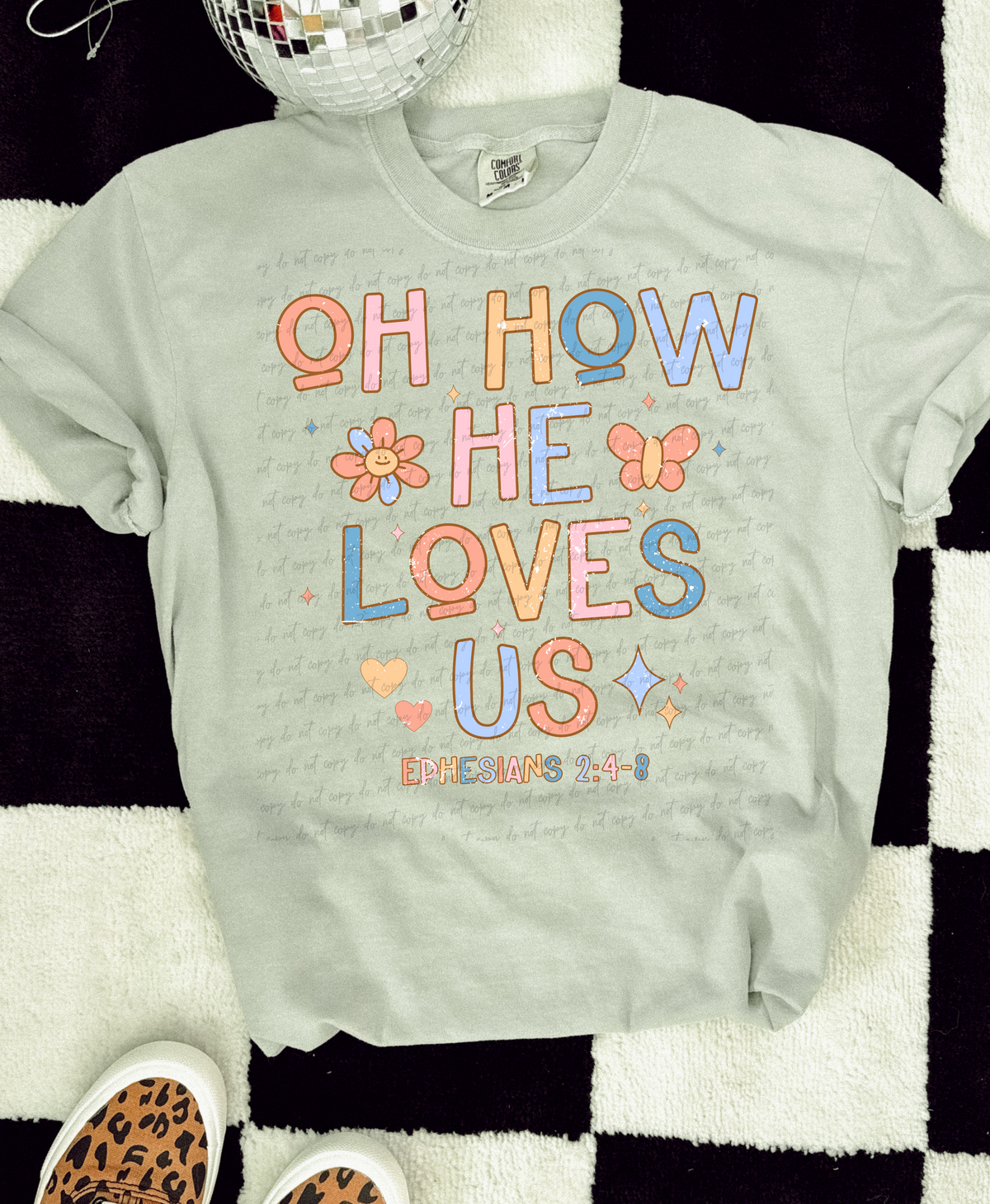 Oh how he loves us colorful  28914 DTF Transfer