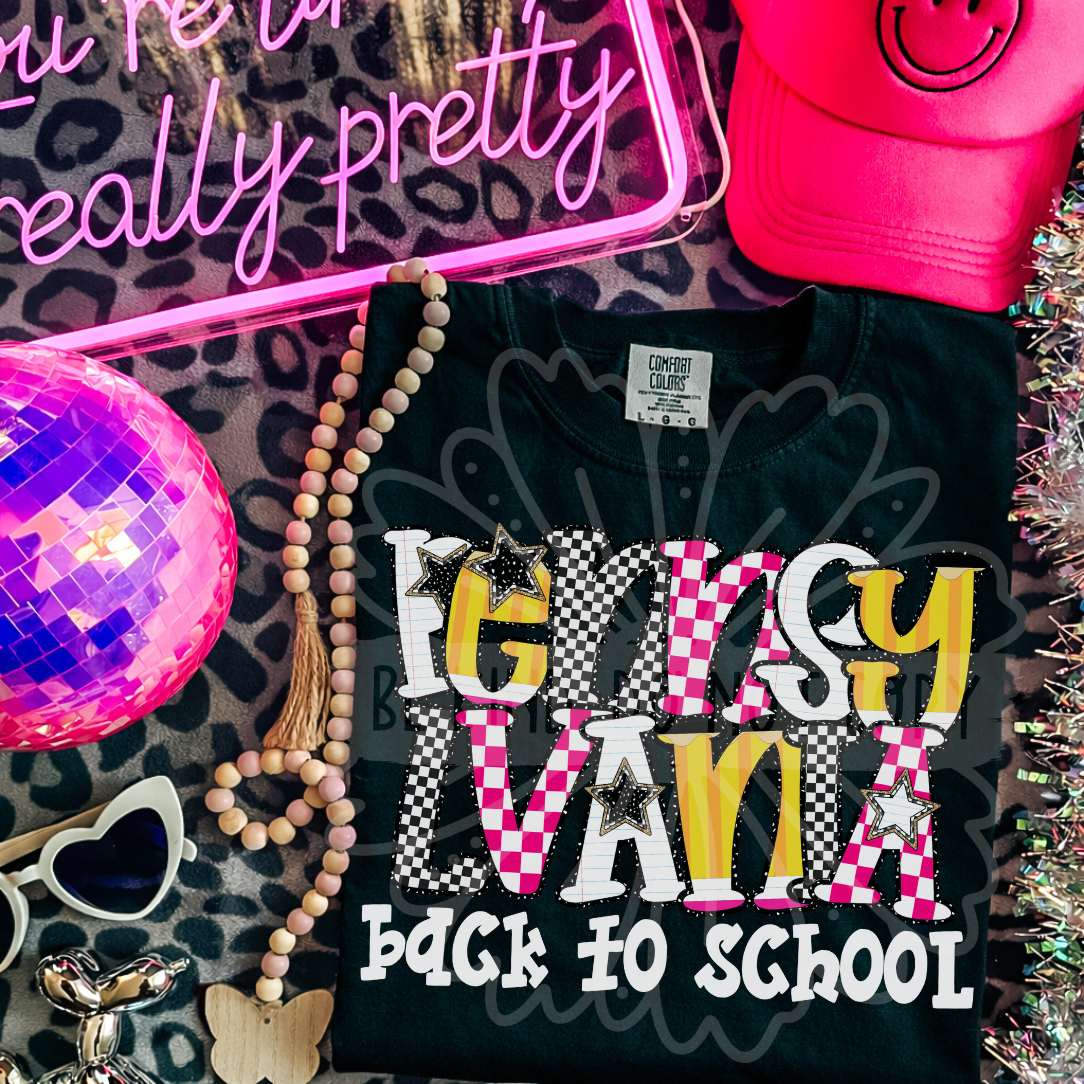 pennsylvania back to school patterned letters (vehement) DTF Transfer