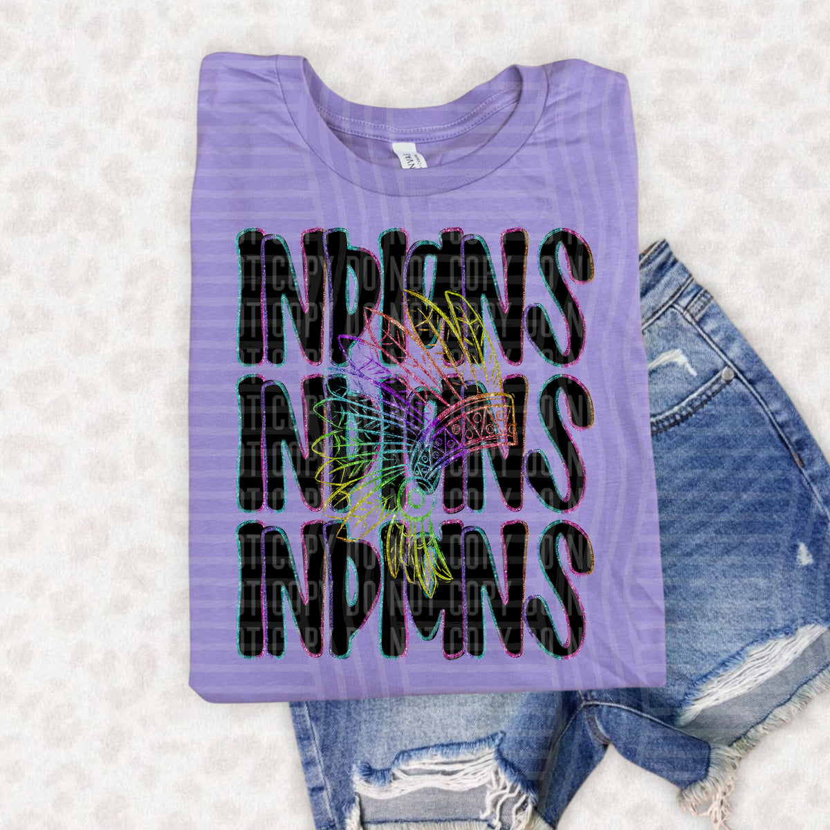 Indians Word Stacked 108523 DTF Transfer