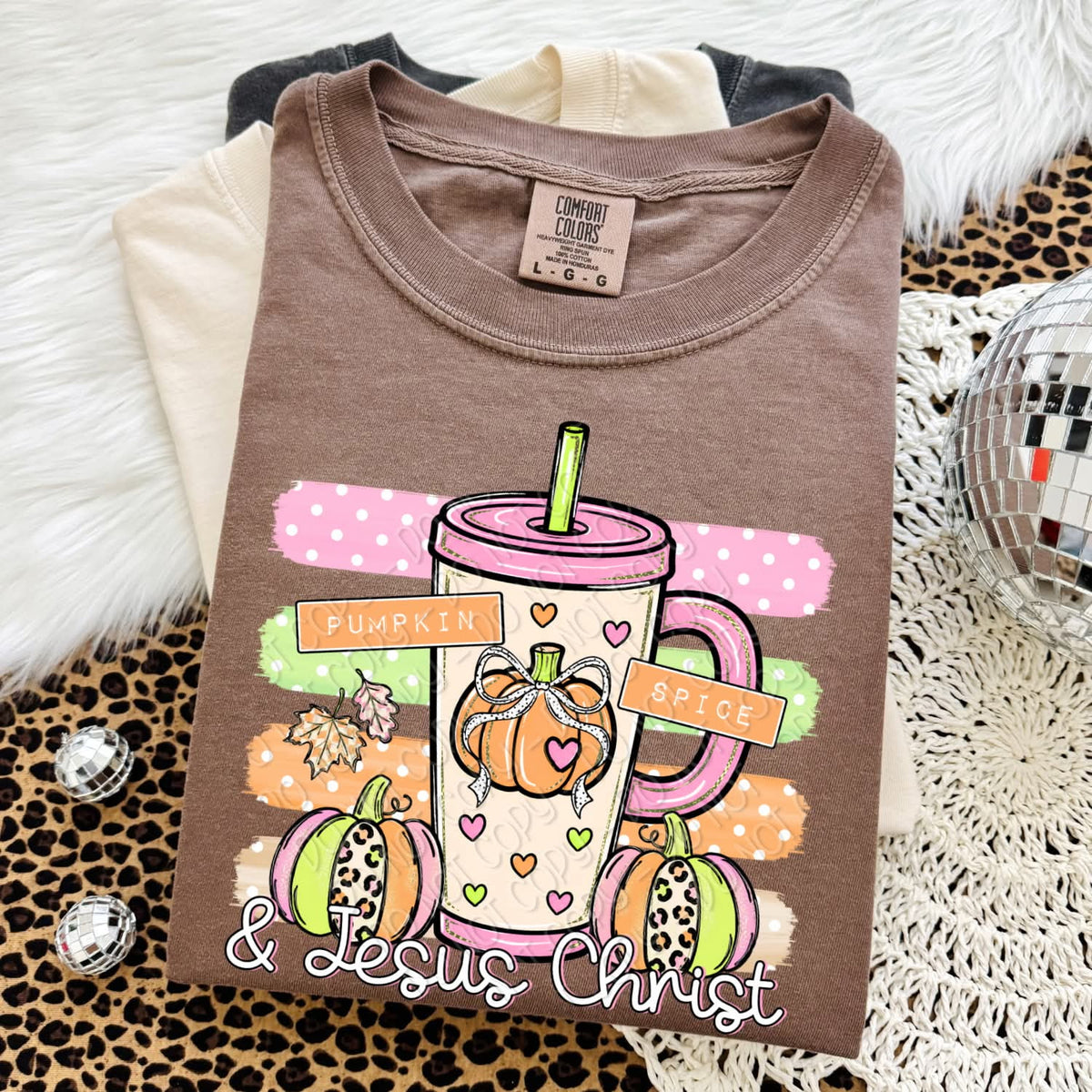 Pumpkin spice & Jesus Christ tumbler and pumpkins (DWS) DTF Transfer