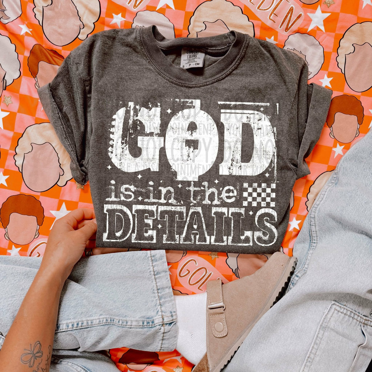 God is in the details WHITE (SWD) DTF transfer
