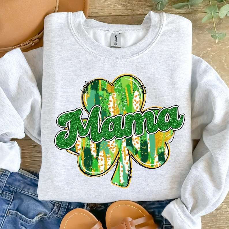 Mama brushstroke clover 77617 DTF transfer