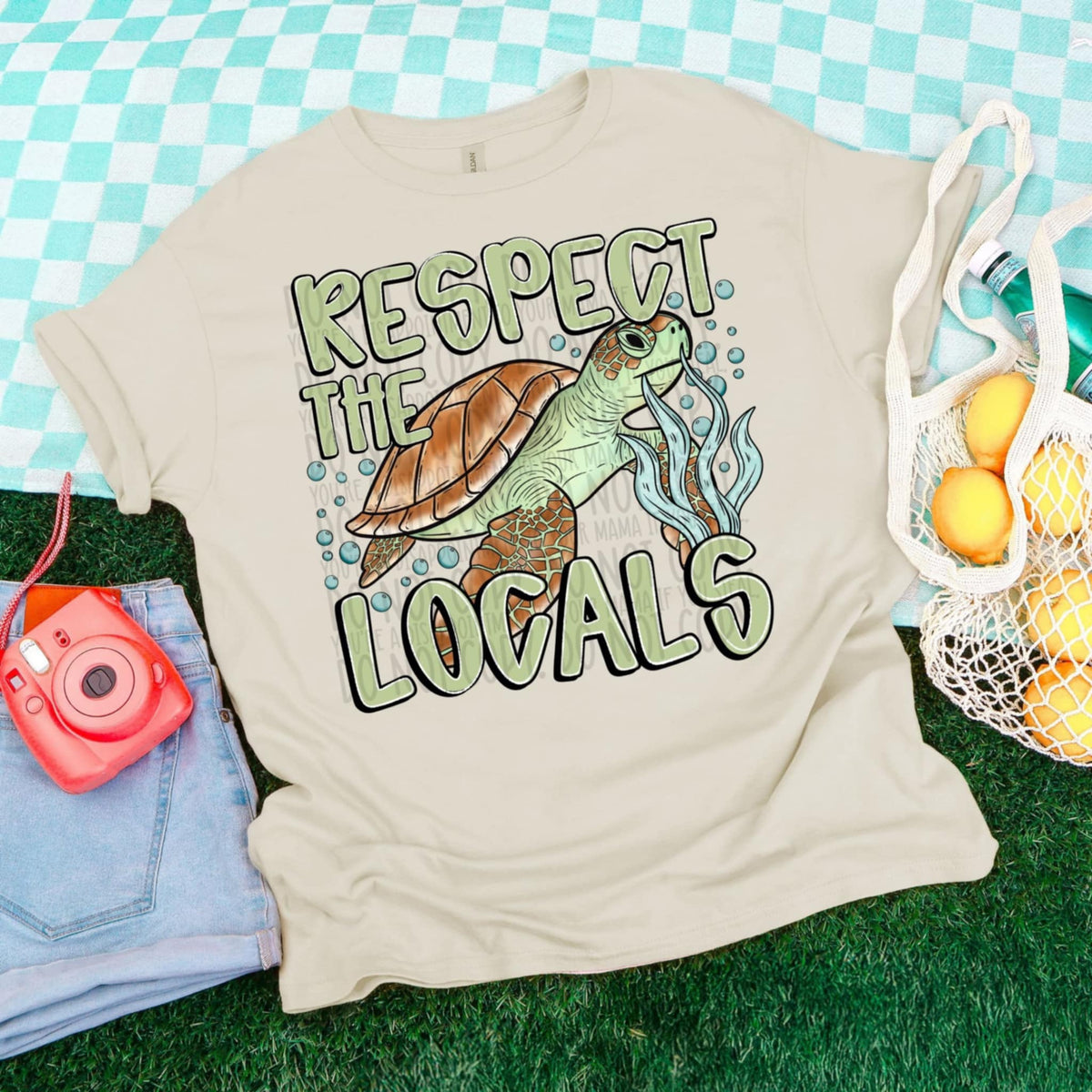 Respect the locals turtle (SWD) 98671 DTF transfer