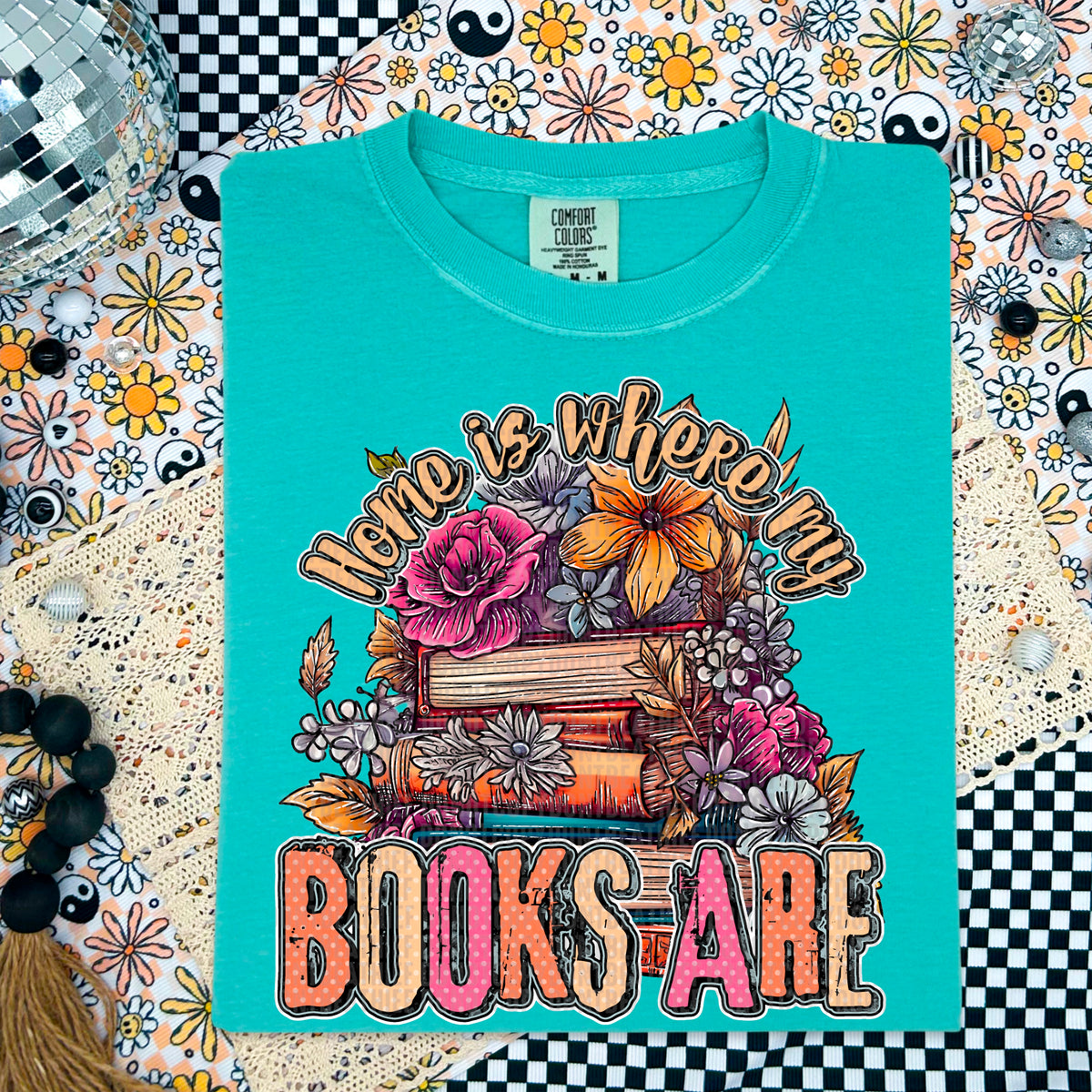 Home is where my books are 103688 DTF transfer