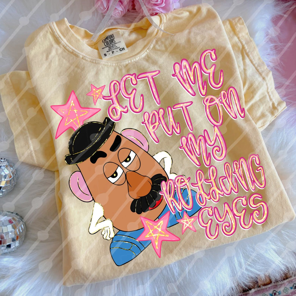 Let me put on my rolling eyes with gold (JBD) DTF Transfer