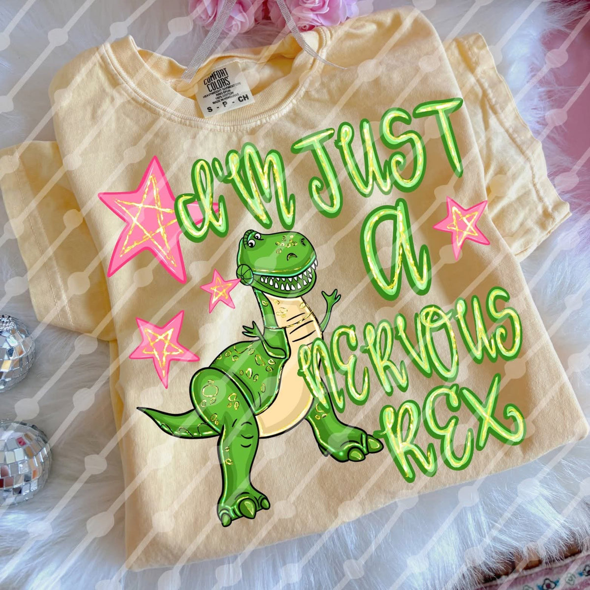 I'm just a nervous rex with gold (JBD) DTF Transfer