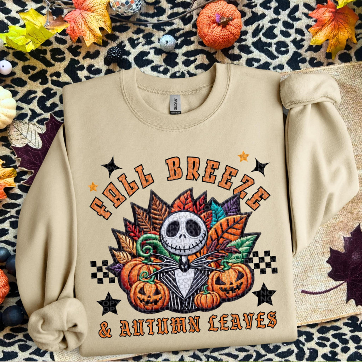 Fall breeze autumn leaves exclusive DTF transfer