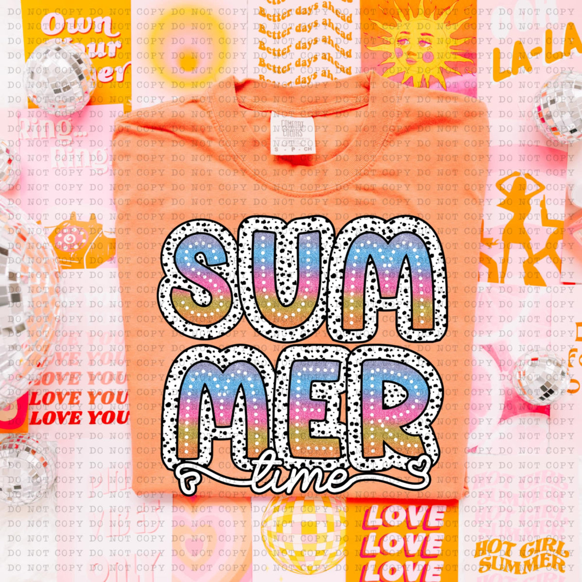 Summer time tie dye dottie (ECHT) 94214 DTF transfer