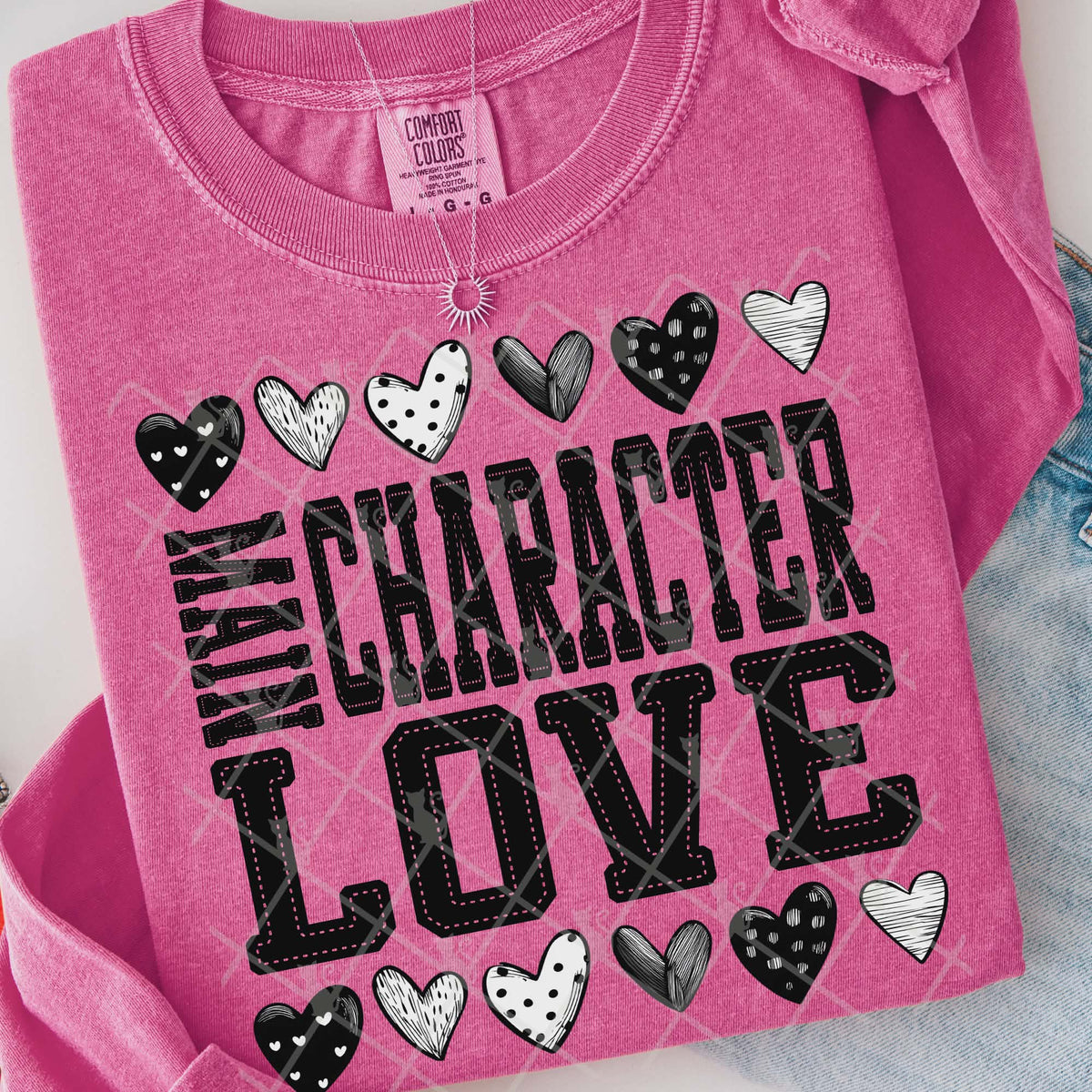 Main character love skulls and hearts (TTD) DTF Transfer