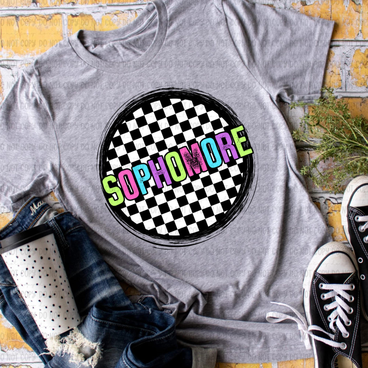 Sophomore retro circle GIRL 106561 DTF transfer