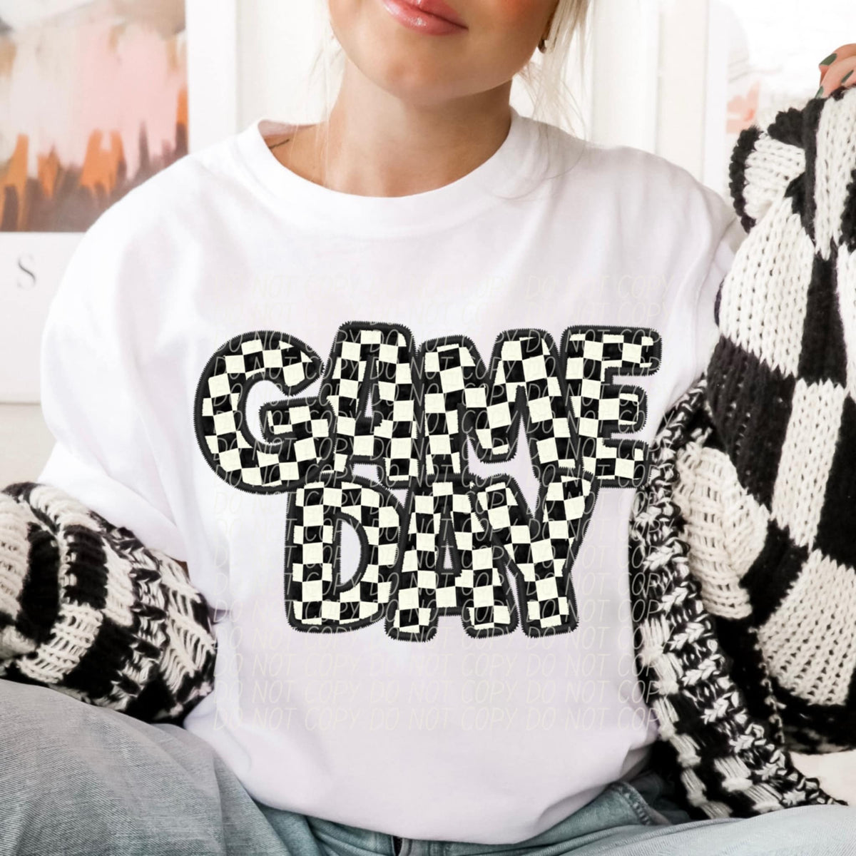 Game day checkered (CITY) 91267 DTF transfer