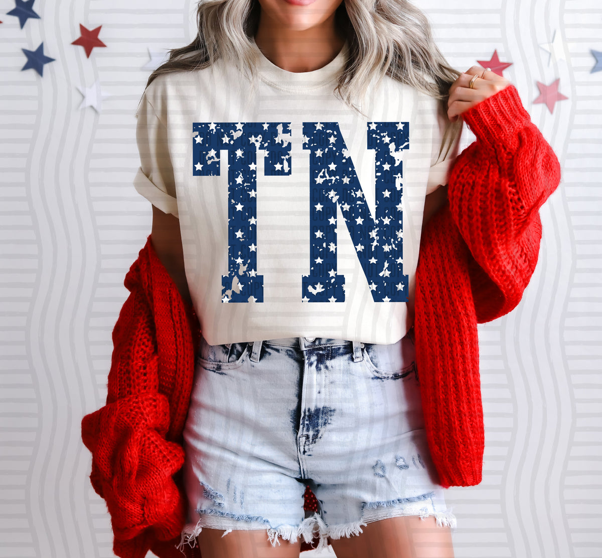 TN white stars (Caplinger) dtf transfer