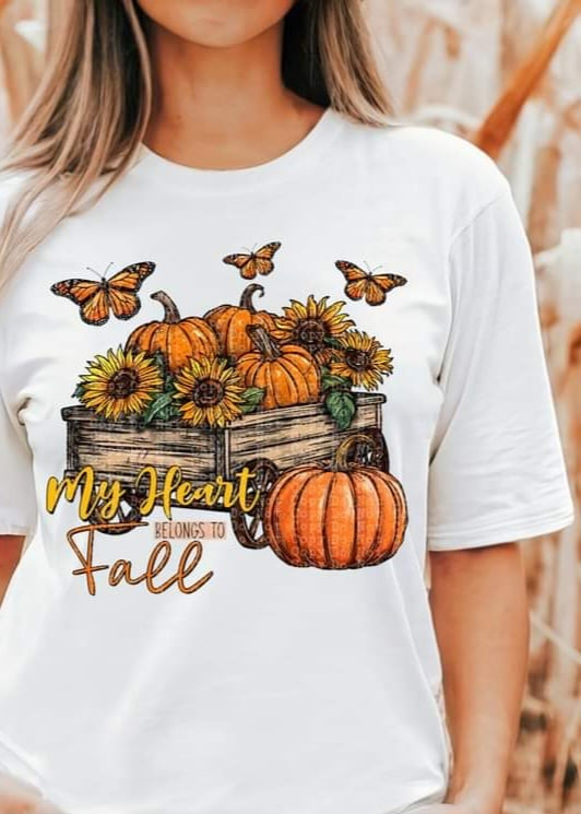 My heart belongs to fall cart (CSTAGE) 52694 DTF transfer