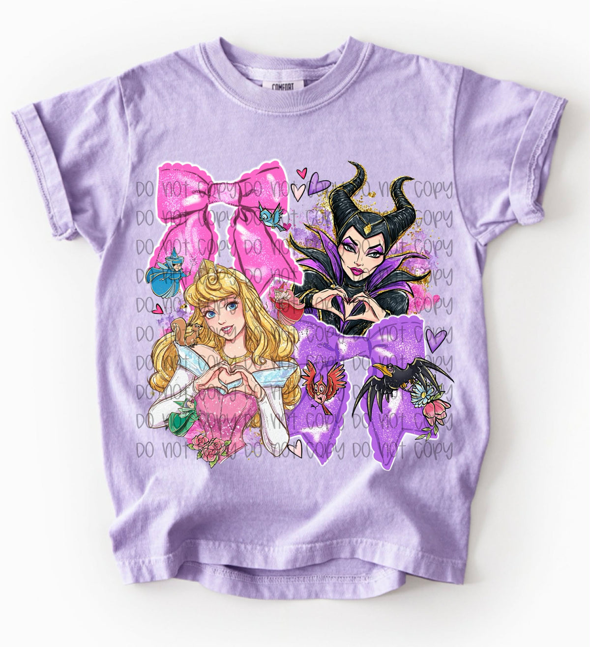 Princess pink and purple bows (SSD) DTF Transfer