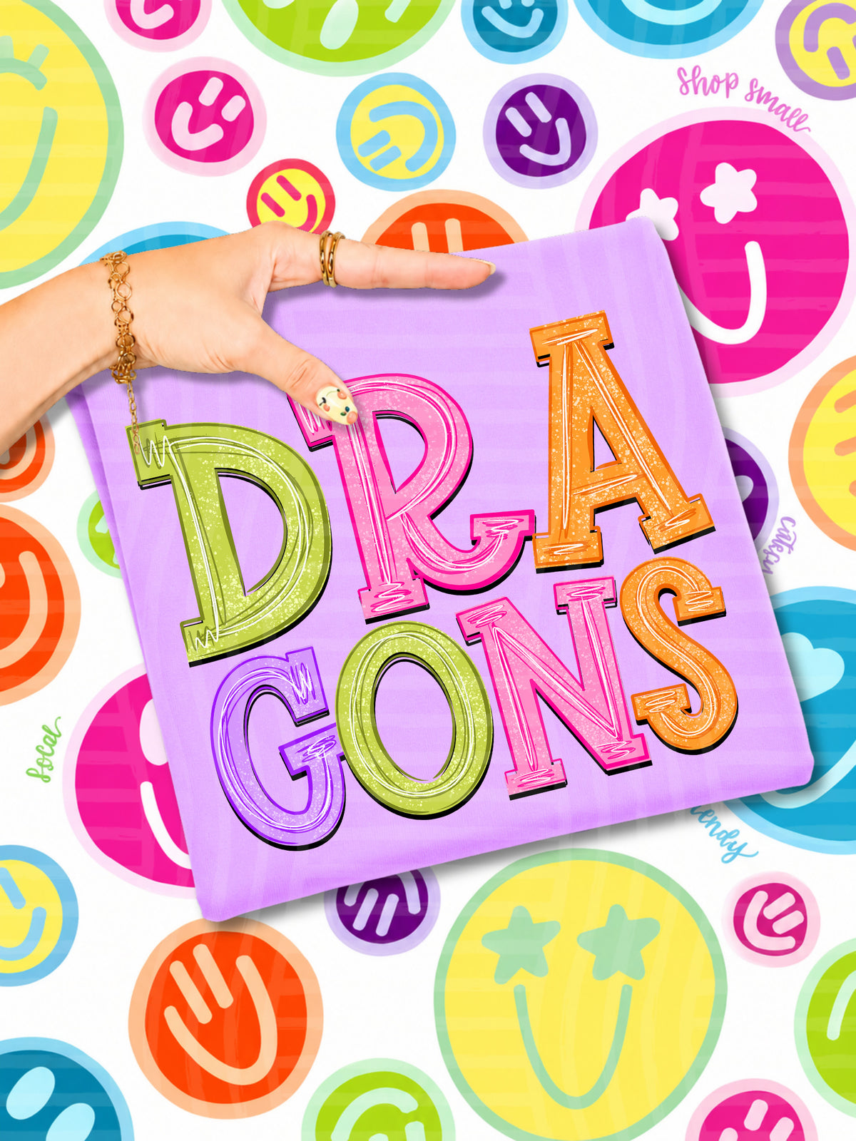 dragons simply colorful stacked (Caplinger) DTF Transfer