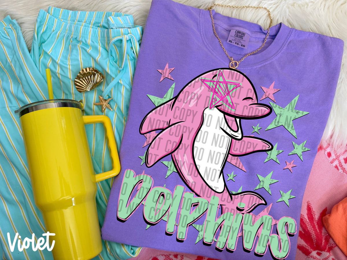 dolphins pink starry eyed (Caplinger) DTF Transfer