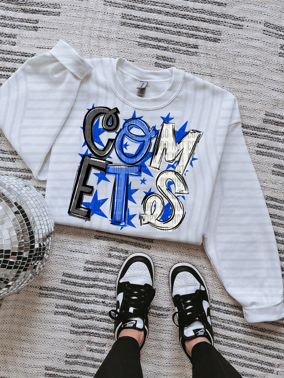 comets black and blue with blue stars (caplinger) DTF Transfer