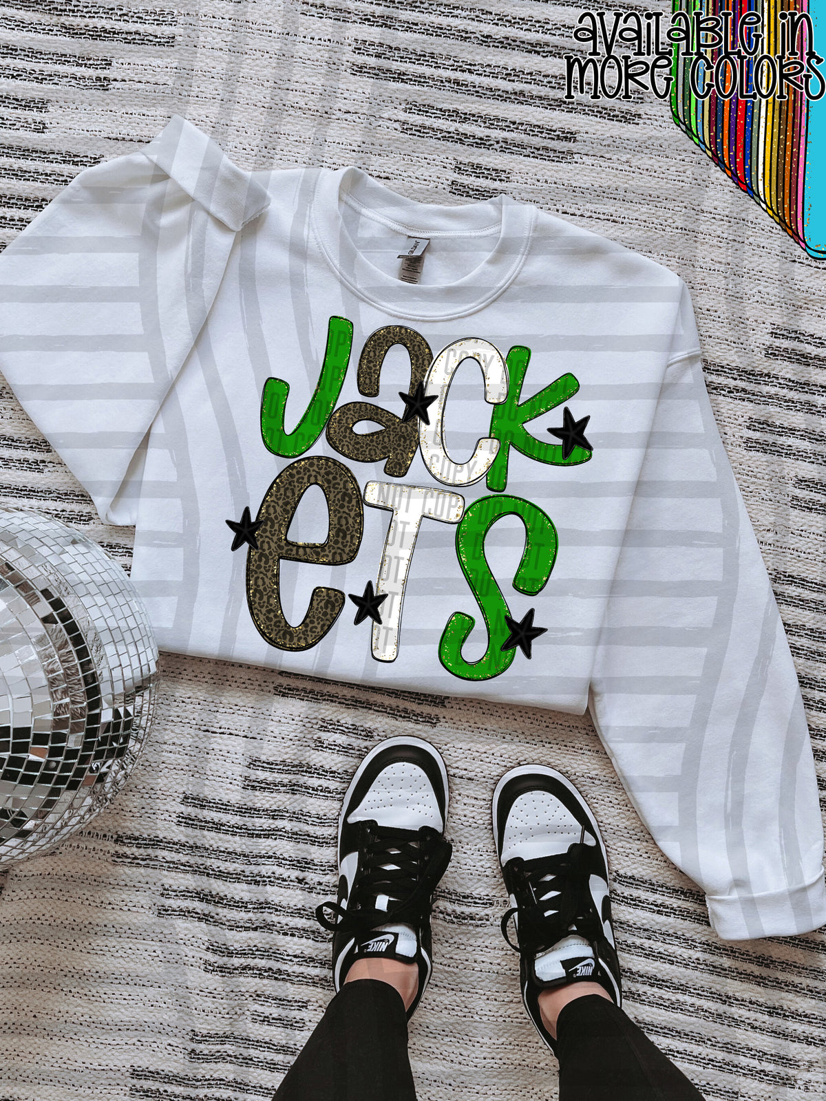 green, gray and white, jackets stacked (Caplinger) DTF Transfer