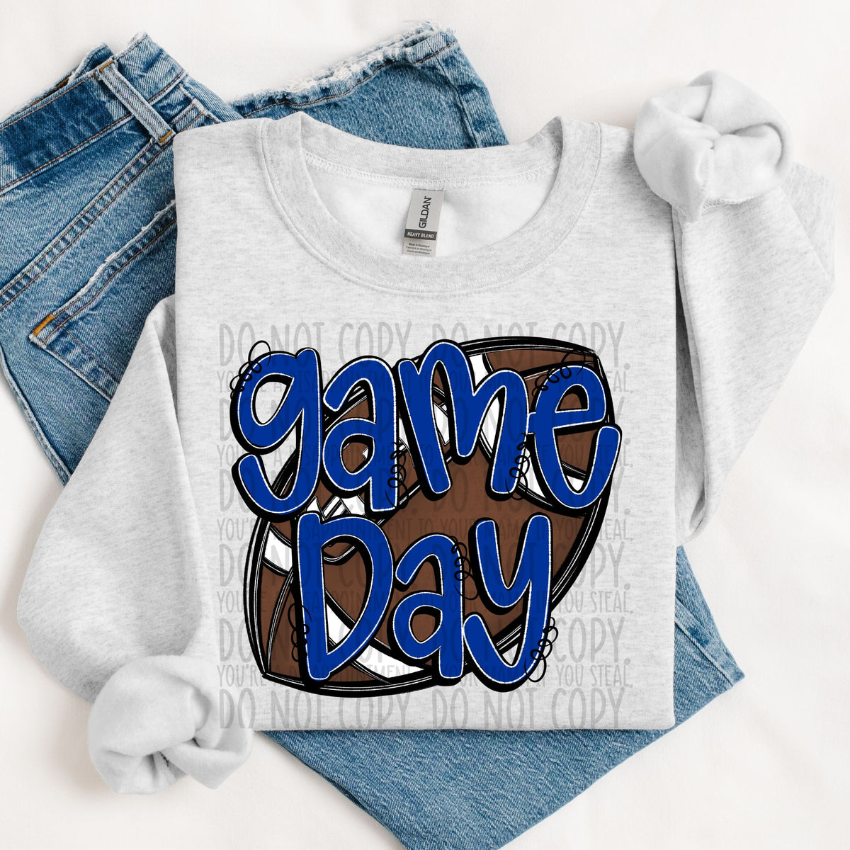 Game day royal blue football (SWD) DTF transfer