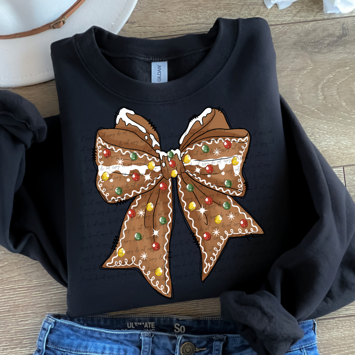 Gingerbread Bow 68221 DTF Transfers