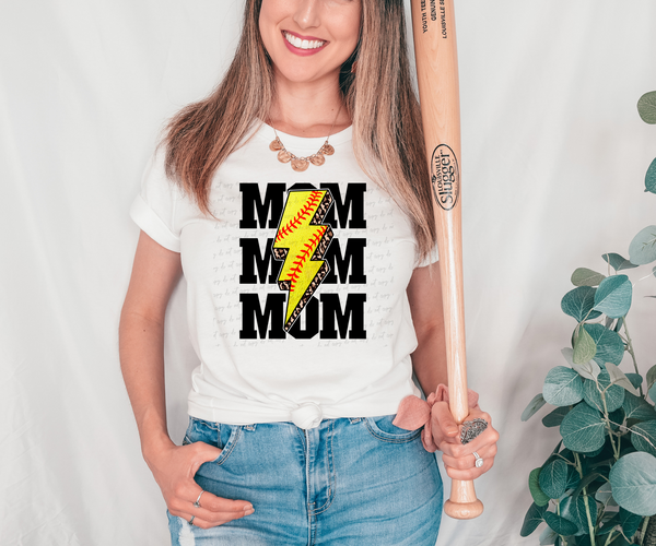 Mom softball lightening bolt 28952 DTF Transfer