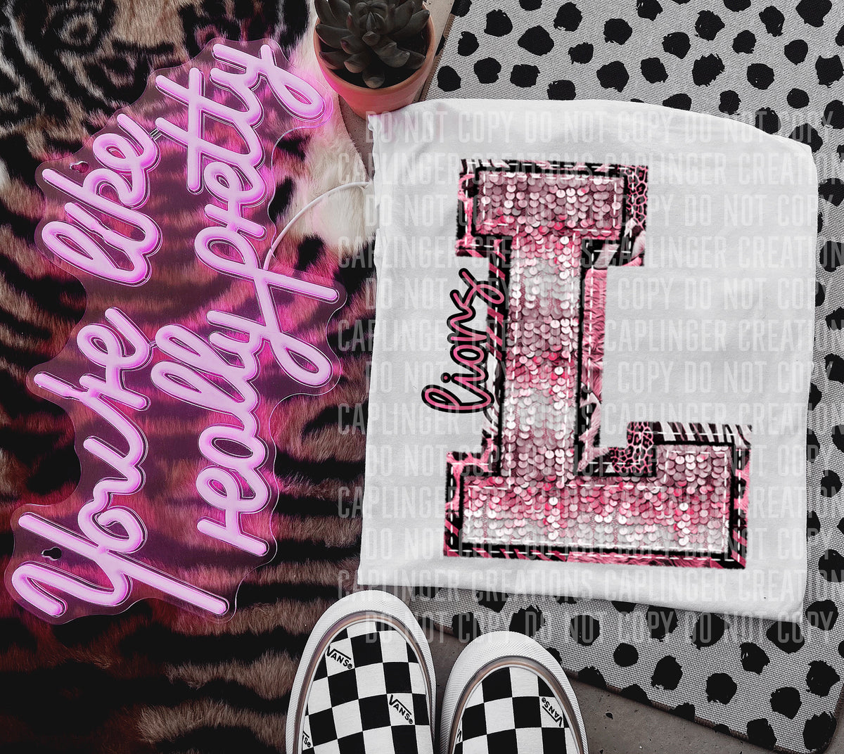 Lions wild and pink (Caplinger) DTF transfer