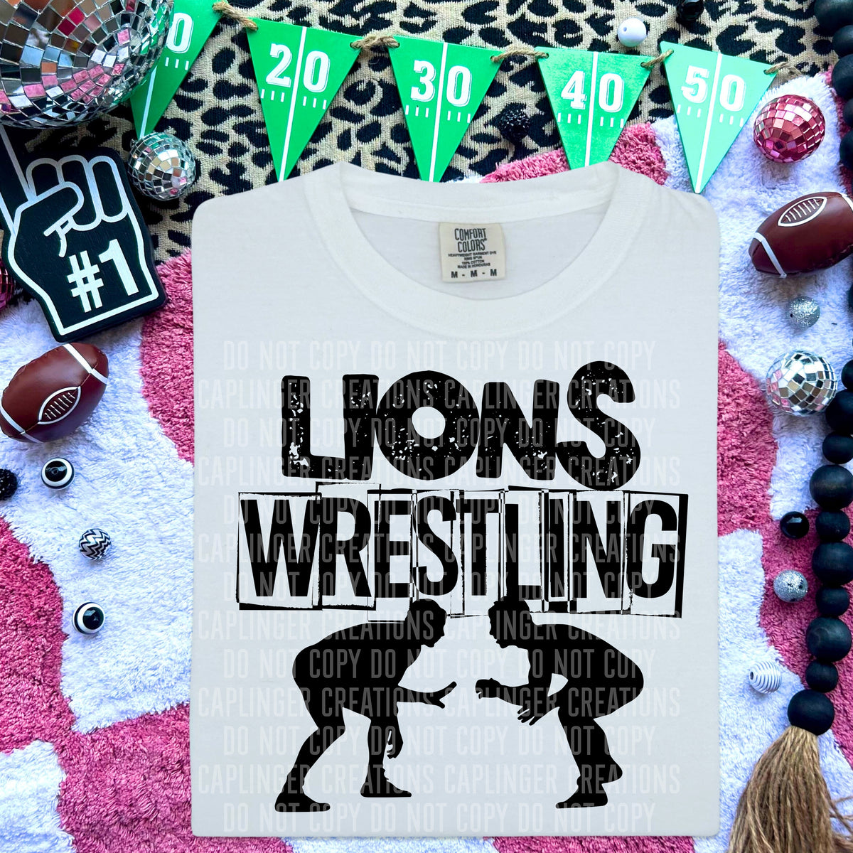 Lions Wrestling (Caplinger) DTF transfer