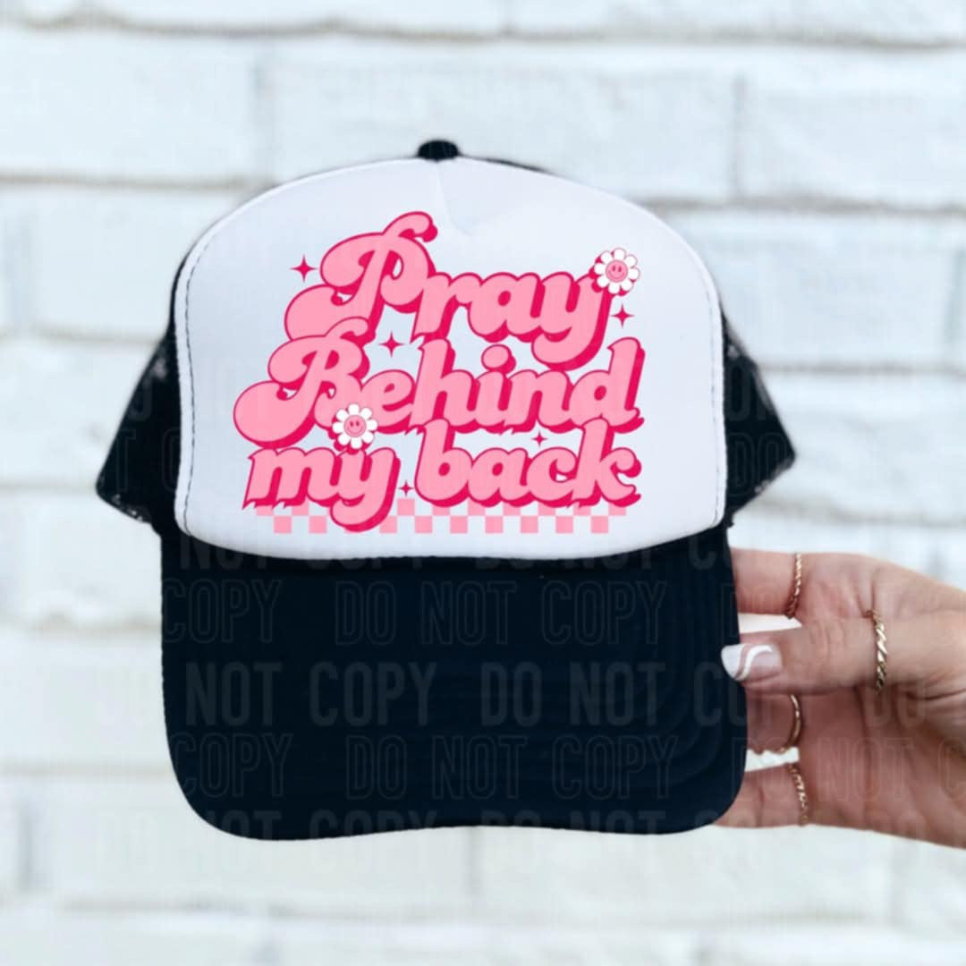 Pray behind my back pink 106247 DTF transfer