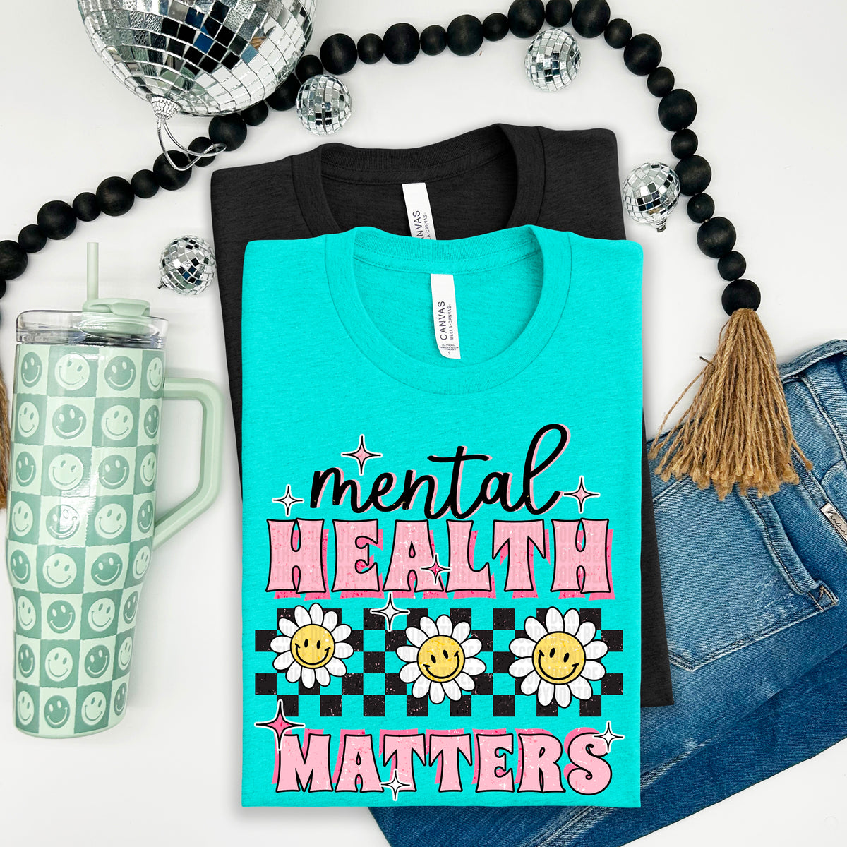 Mental health matters daisies 100152 DTF transfer