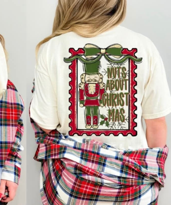 Nuts About Christmas light skin tone (s&g) DTF transfer