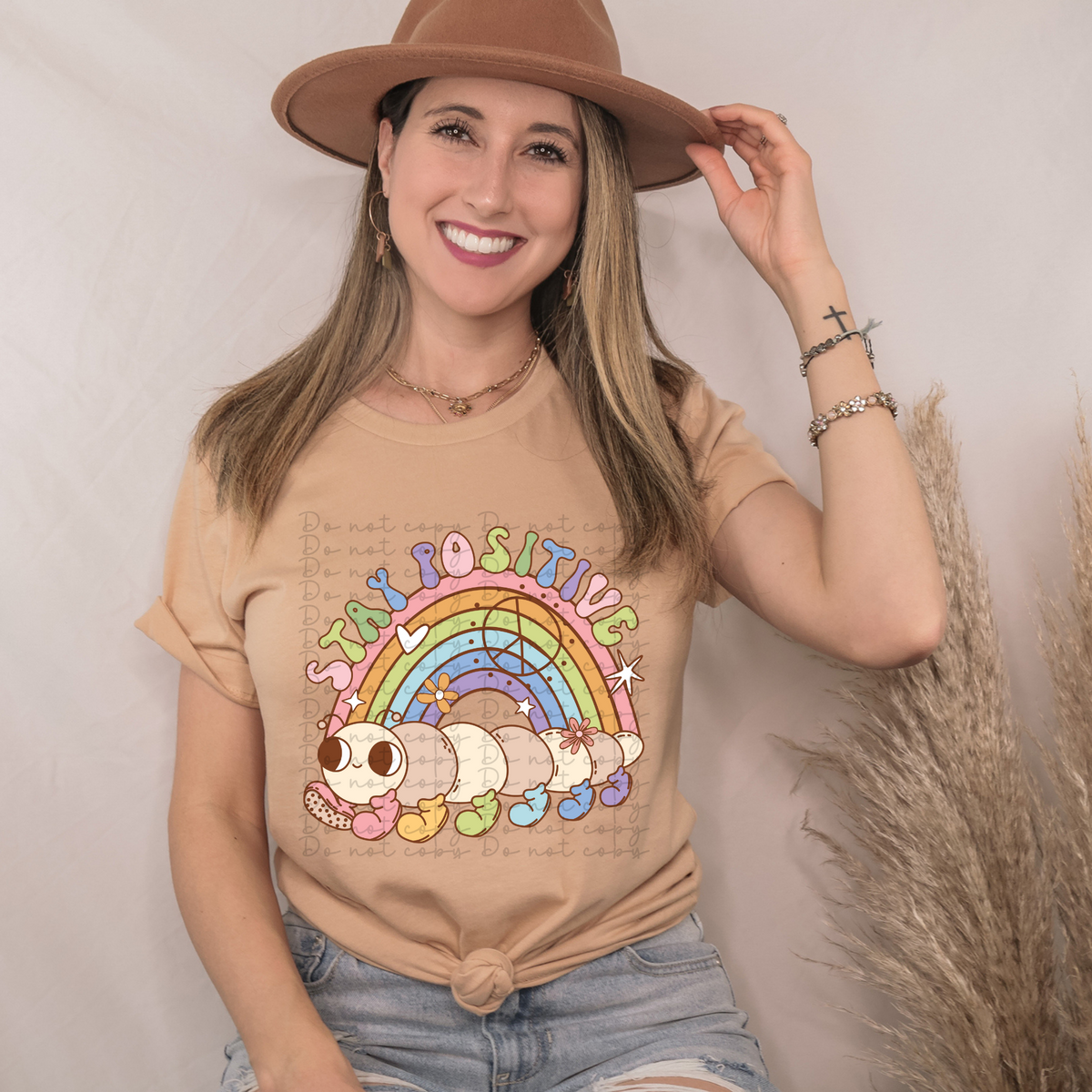 Stay positive rainbow 4227 DTF TRANSFER