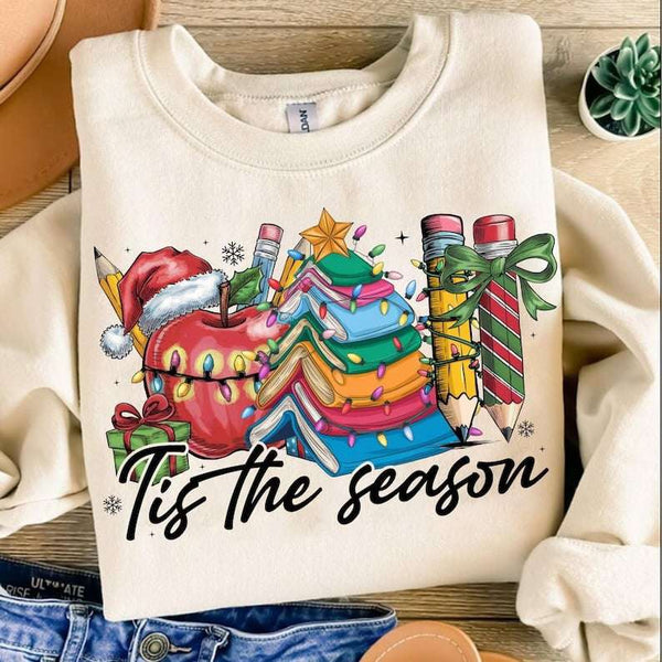 Tis the season school Christmas items (vintage) 67350 DTF transfer