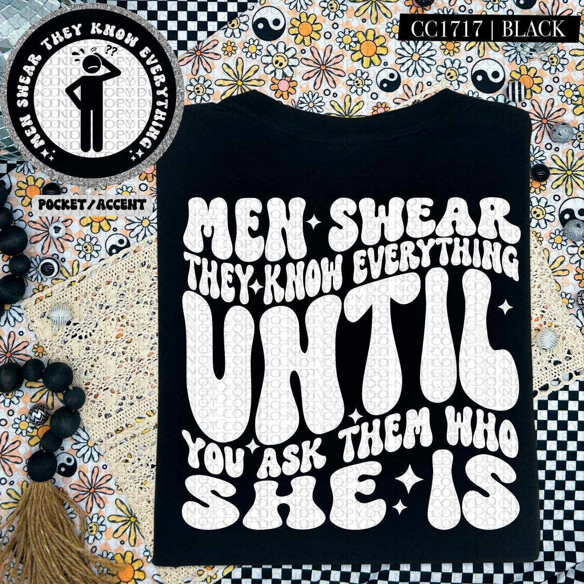Men swear they know everything WHITE BACK (HW) 84668 DTF transfer