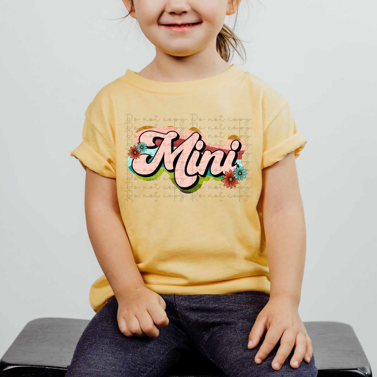 Mini pink retro flowers 4231 DTF TRANSFER