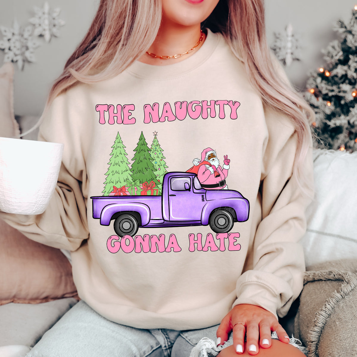 The naughty gonna hate (Black Santa) 30241 DTF transfer