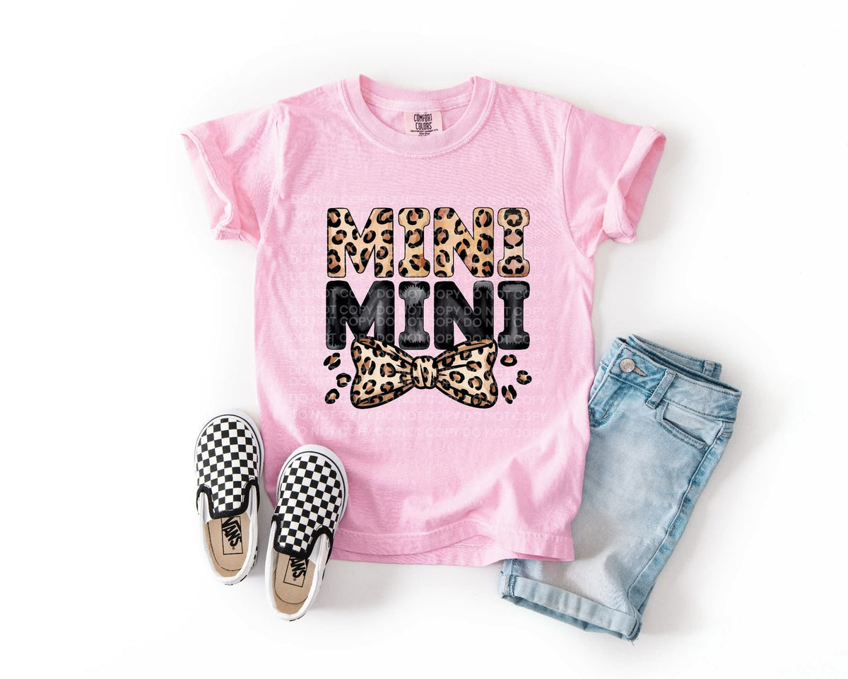 Mini leopard and black bow  (SCG) DTF TRANSFER